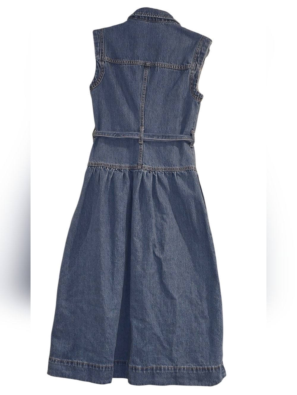 Universal Thread Denim Belted Button-Front Maxi Dress in Light Blue - Picture 7 of 7